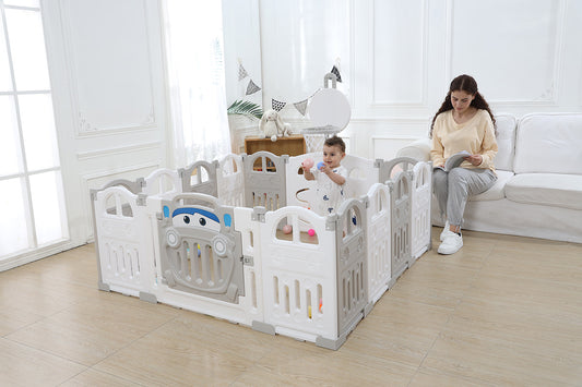 Folding Baby Park with Basketball Basket