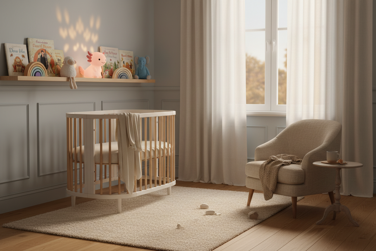 Veilleuse dans chambre décorée