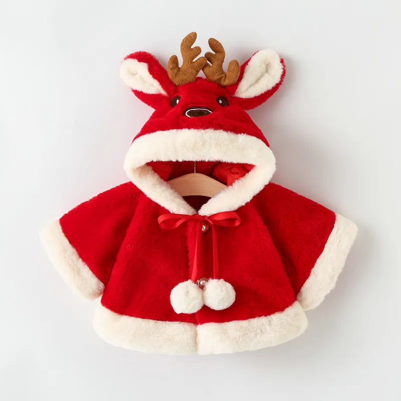 Poncho bébé cape de Noël