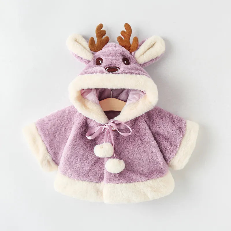 Poncho bébé cape de Noël