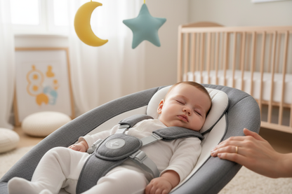 Bébé paisible dans la balancelle