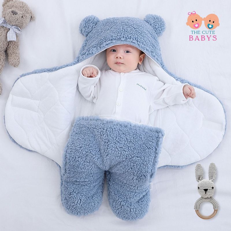 Nid d'ange bébé, barboteuse ourson bleu