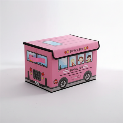 Coffre à Jouets Bus Scolaire – Rangement Enfant Pliable 4 Couleurs