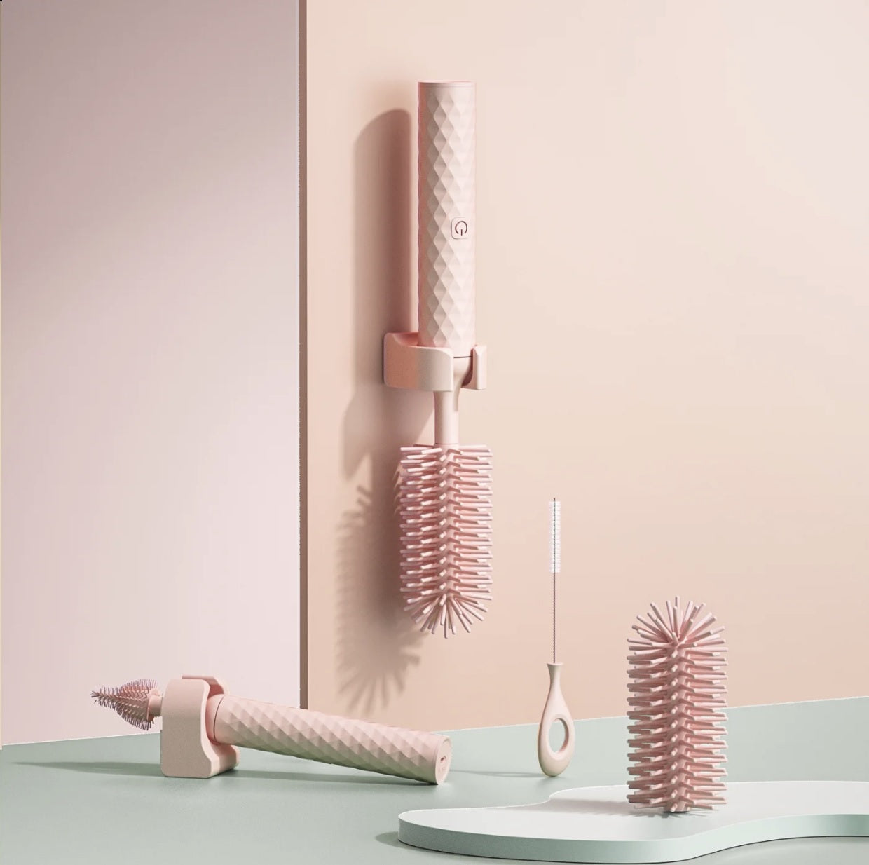 brosse-biberon-électrique-silicone-rose-the-cute-babys