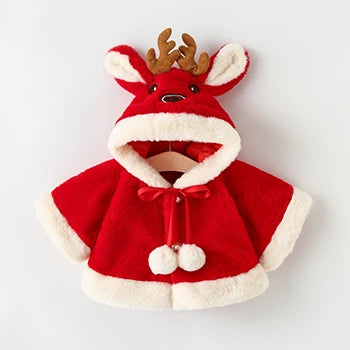 Poncho bébé cape de Noël