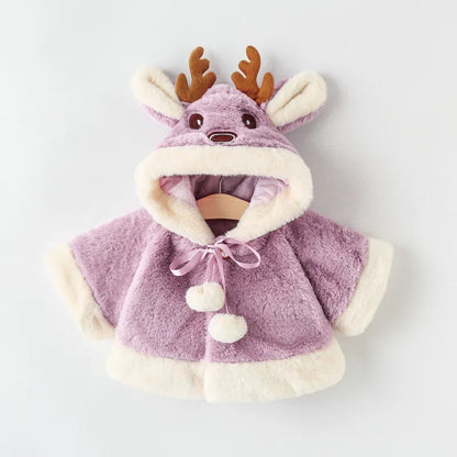 Poncho bébé cape de Noël