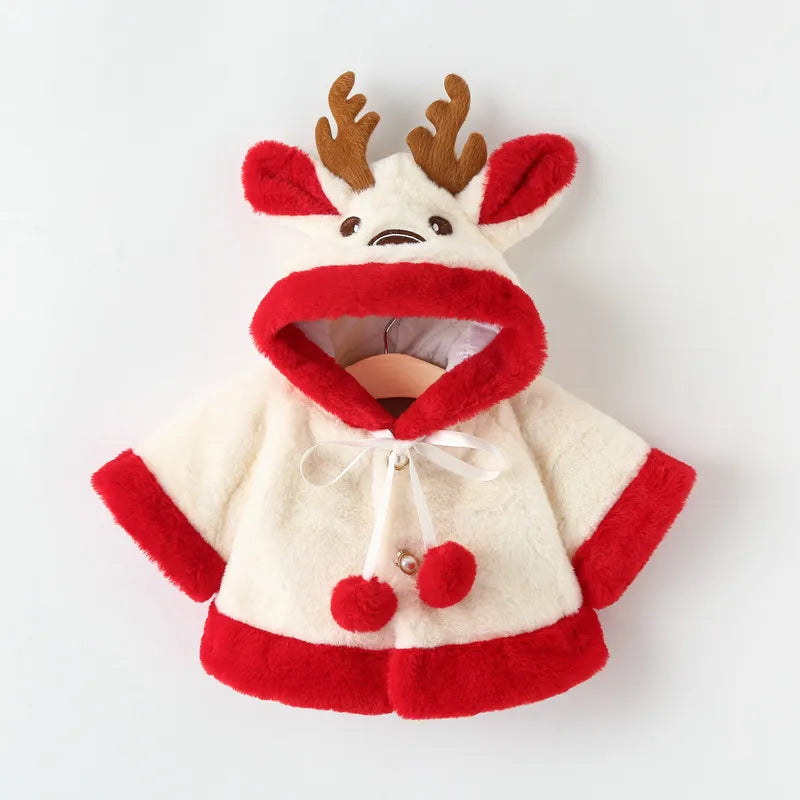 Poncho bébé cape de Noël